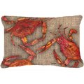 Jensendistributionservices 12 x 16 In. Cooked Crabs on Faux Burlap Indoor & Outdoor Fabric Decorative Pillow MI2554159